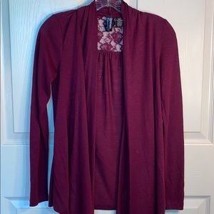 Purple floral cardigan